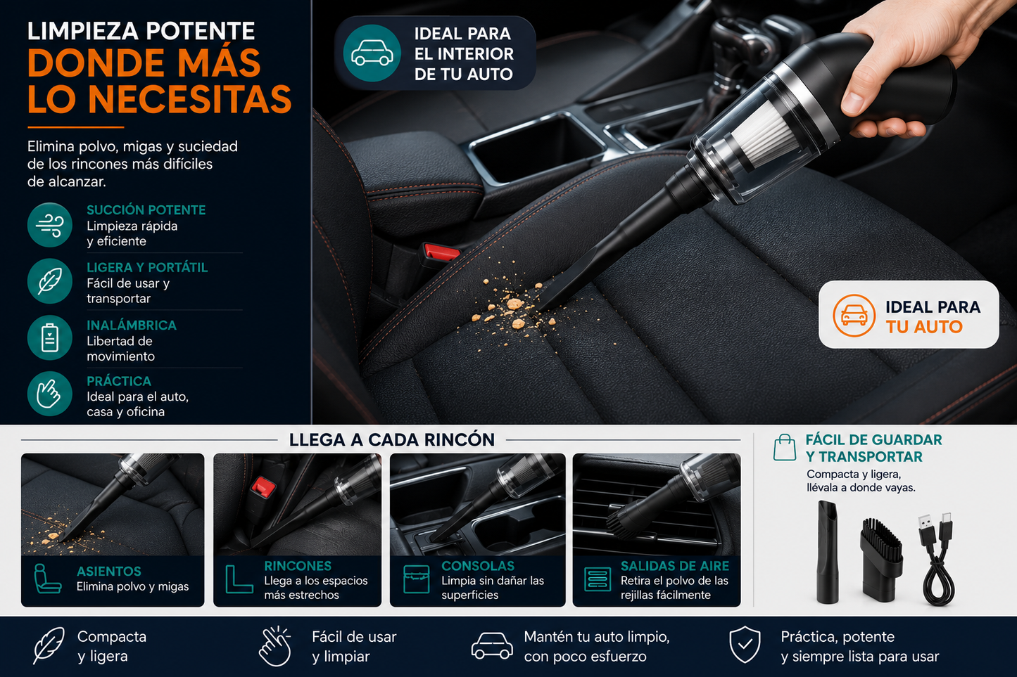 Aspiradora Portátil Inalámbrica para Auto™