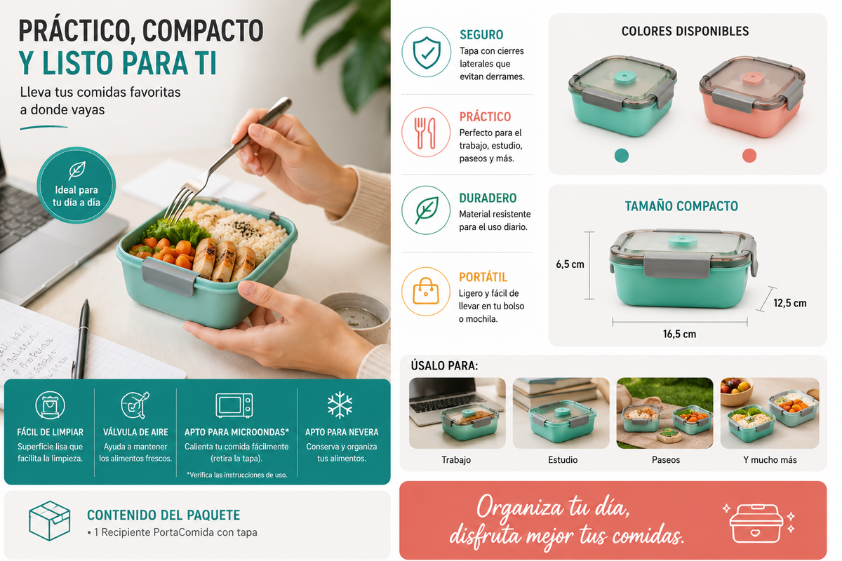 Recipiente PortaComida con Tapa