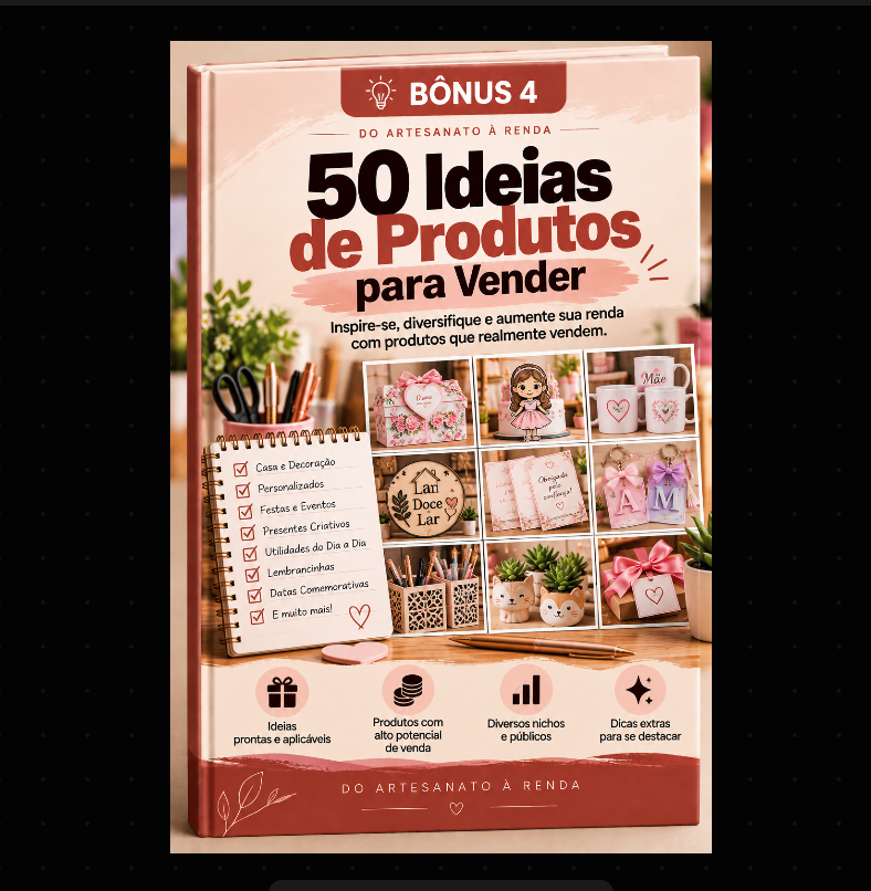 Bônus 4 — 50 Ideias de Produtos para Vender