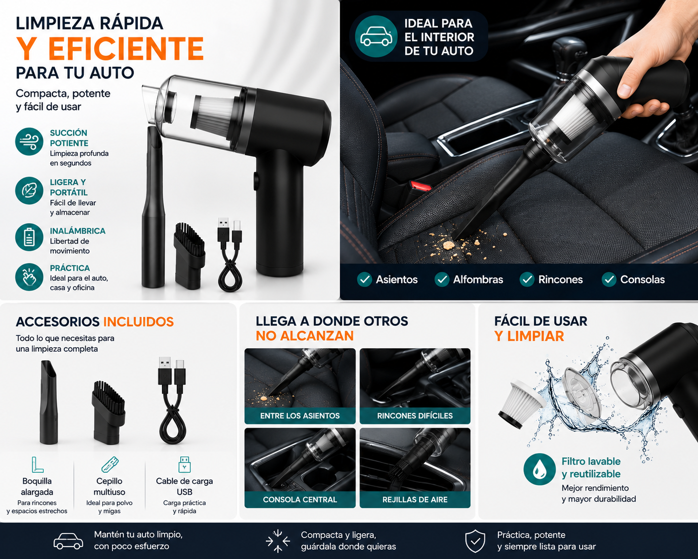 Aspiradora Portátil Inalámbrica para Auto™