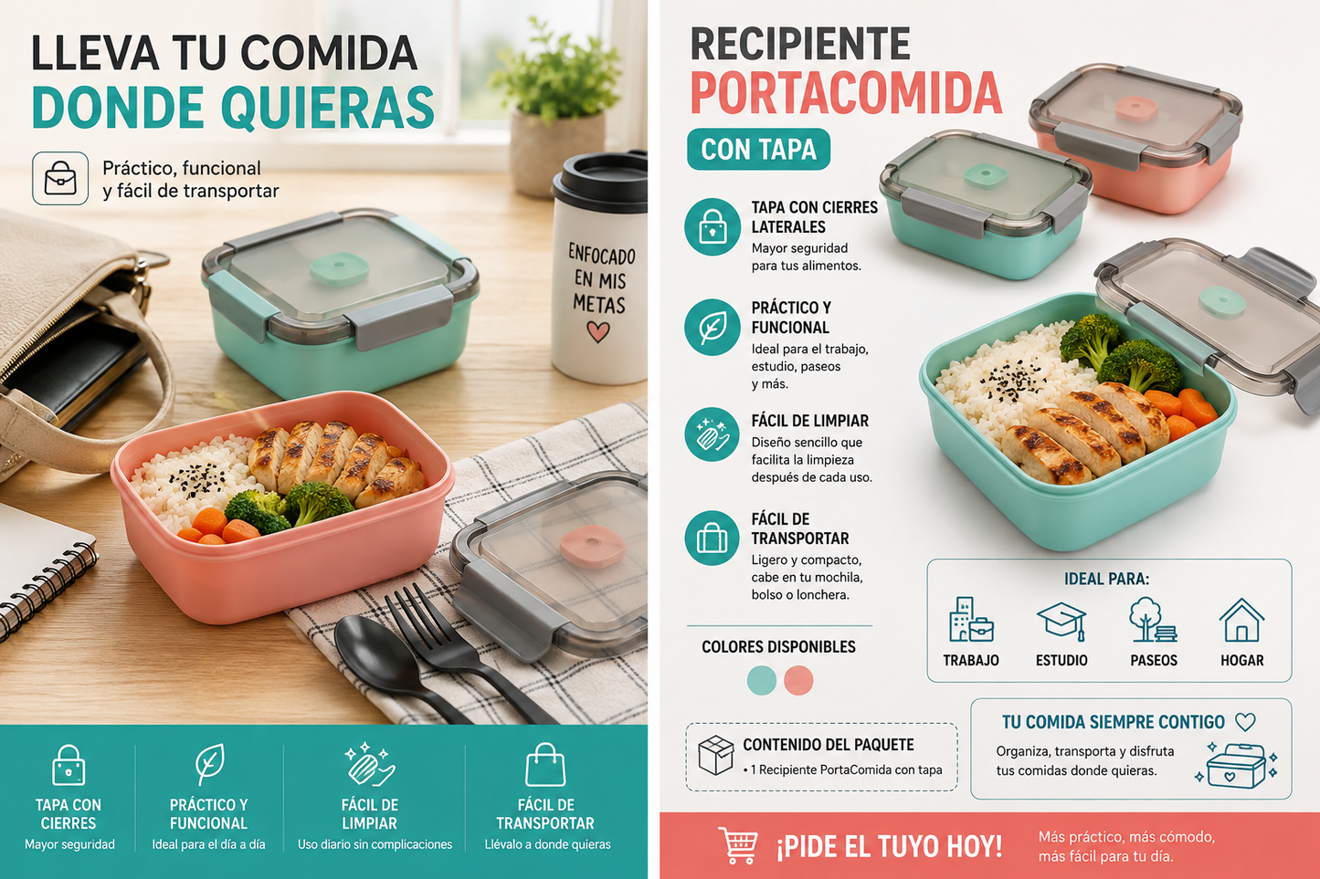 Recipiente PortaComida con Tapa