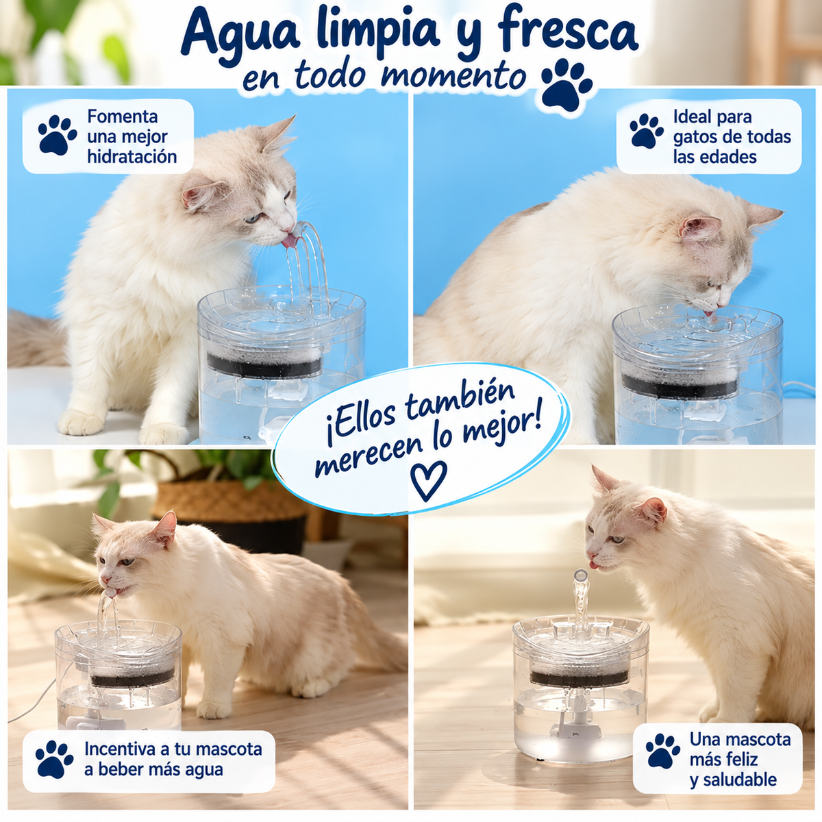 Bebedero Automático para Mascotas – Fuente de Agua 2L 🐾