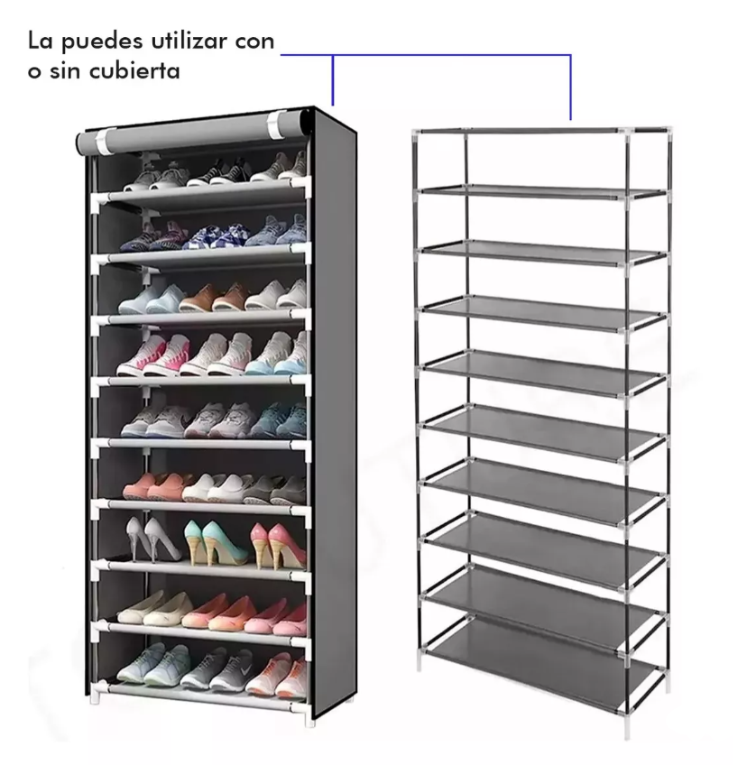 Zapatero Organizador de 9 Niveles con Cubierta