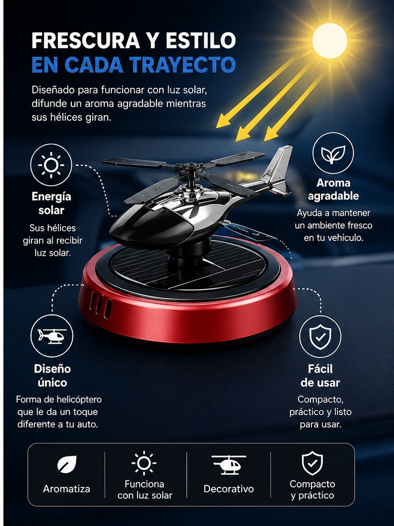Difusor de Aroma Helicóptero Solar para Auto™