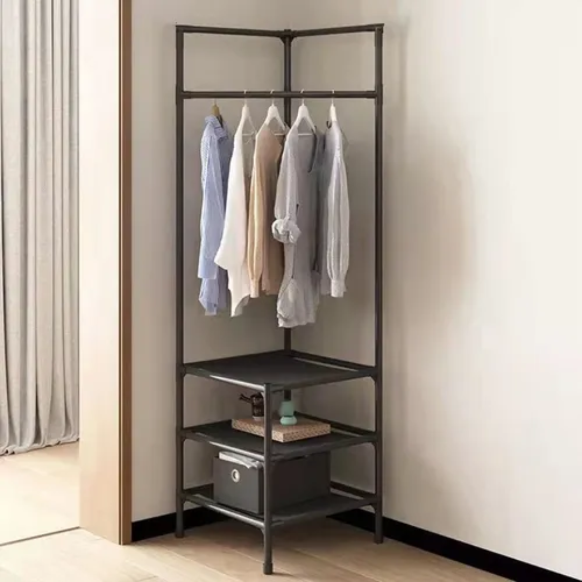 Organizador Esquinero 3 Niveles para Ropa y Zapatos